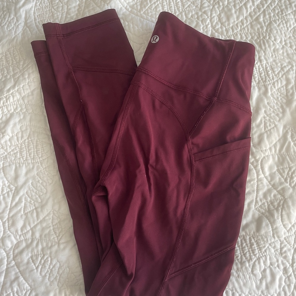 Maroon 25” Lululemon Leggings